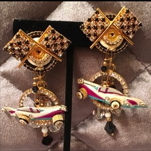 NEW - CUSTOM MADE ARTISAN CORVETTE EARRINGS